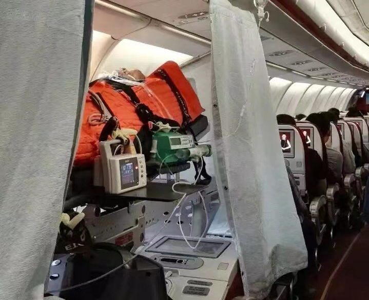 惠来县跨国医疗包机、航空担架